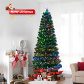 Christmas Tree 7FT Pre Lit Fiber Optic Colorful Led Lights Xmas Home Decorations 07FC0E-D4 - KOEEK