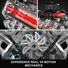 new Mould King 10171 V8 Engine Motor Engineering Model Building Block Toy Collection MOULD KING - KOEEK