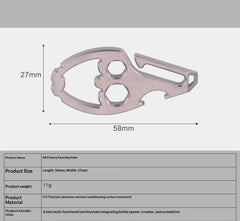 TC4 Titanium Alloy Buckle 3in1 EDC Tool - Crowbar/Bottle opener/Wrench 07FC0E-D4 - KOEEK