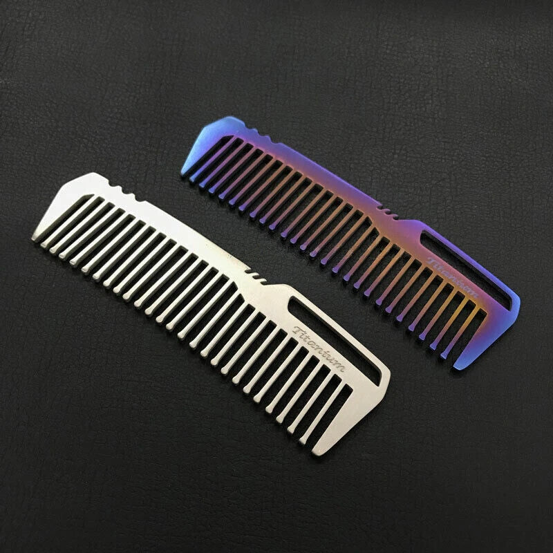 EDC TC4 Titanium Antistatic Comb Unique Fashion Pocket Comb Hair Beard Comb Gift 07FC0E-D4 - KOEEK