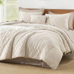 California King Beige Comforter Set, 3 Piece, Fluffy Bed Set 07FC0E-D4 - KOEEK