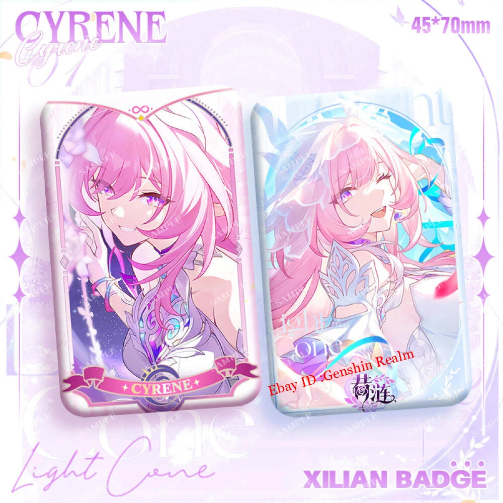 2Pcs/Set Anime Honkai: Star Rail Cyrene Figure Badge Decor Backpack Pendant Gift 07FC0E-D4 - KOEEK