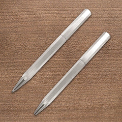 1PC Handmade Stainless Steel Hexagonal Rotate Style Ball Pen Write Signature Pen 07FC0E-D4 - KOEEK
