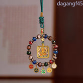 1Pc Tibetan style Colored Glaze Thangka Car Hanging Accessories Pendant 07FC0E-D4 - KOEEK