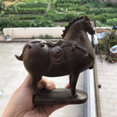 14x15cm Vietnamese Agarwood Carved Tang Horse Figurine Feng Shui Sculpture Gift 07FC0E-D4 - KOEEK