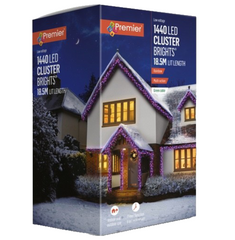 Premier 1440 LED Cluster Indoor Outdoor Christmas Tree Lights with Timer RAINBOW PREMIER - KOEEK