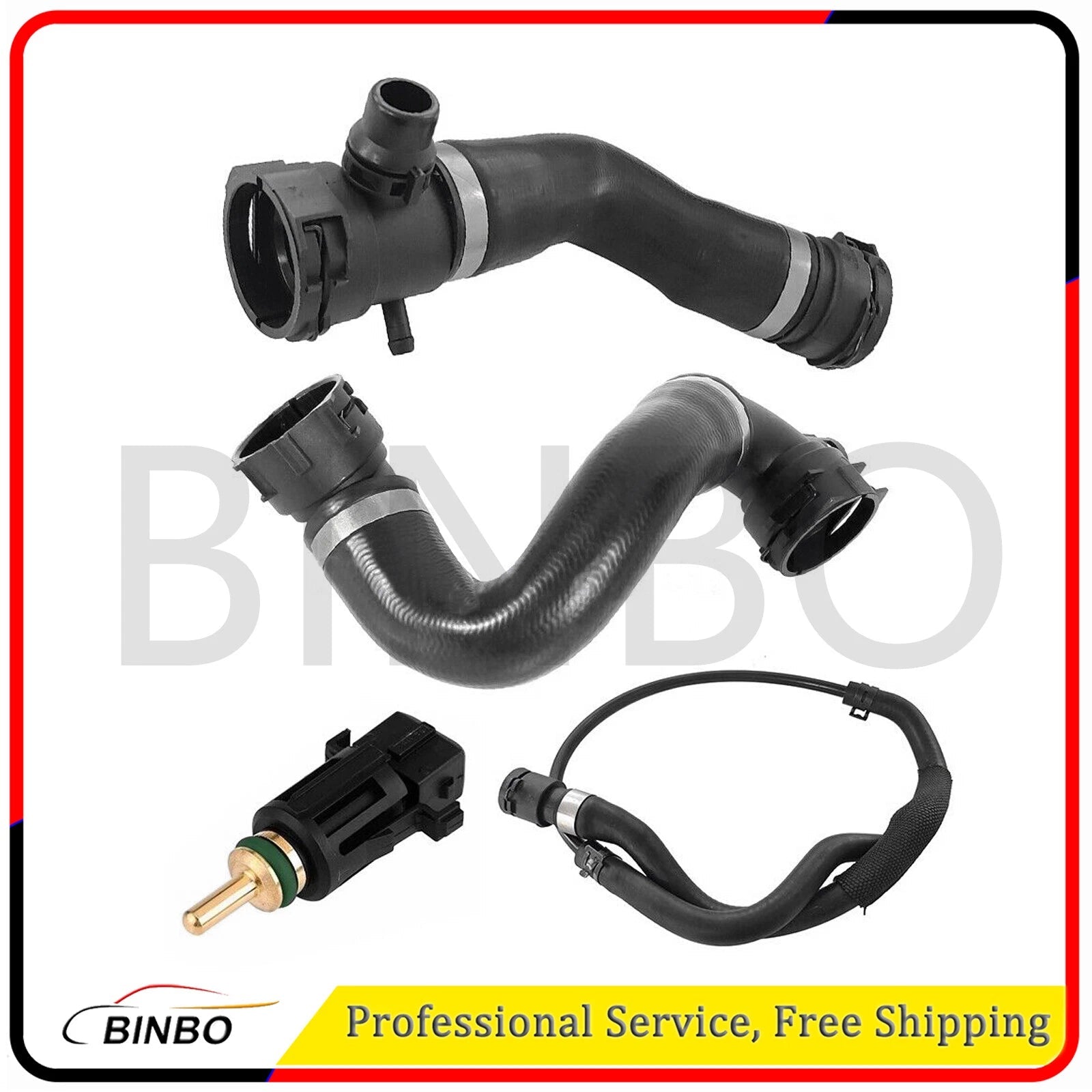 4PCS Lower Upper Radiator Coolant Hose + Vent Line Hose Set For BMW 325i 328i 07FC0E-D4 - KOEEK