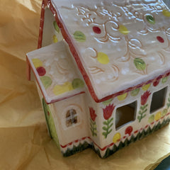 Anthropologie Nathalie Lete Holiday Village House Peach Tea Light Cottage NWT ANTHROPOLOGIE - KOEEK