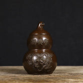 13.8cm Bagua Fire Dragon Gourd Bottle Figurine Feng Shui Copper Home Decor 07FC0E-D4 - KOEEK