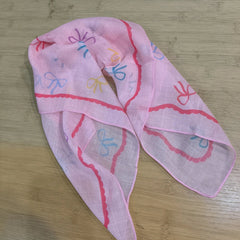 Womens Lovely Pink Bandana Scarf Neckerchief Shawl Bow Knots Graphic Scarves 07FC0E-D4 - KOEEK
