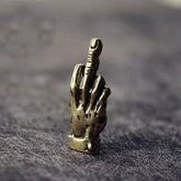 Brass Hand Middle Finger Up Keychain Pendant Trinket Hanging Jewelry Ornament 07FC0E-D4 - KOEEK