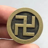 26mm China Old Pure Copper Swastika Coin Pendant Amulet Coin Collection 07FC0E-D4 - KOEEK