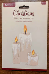 Crafters Companion Christmas By Candlelight Dies:Candle Trio Dies/Light Stamps! 07FC0E-D4 - KOEEK