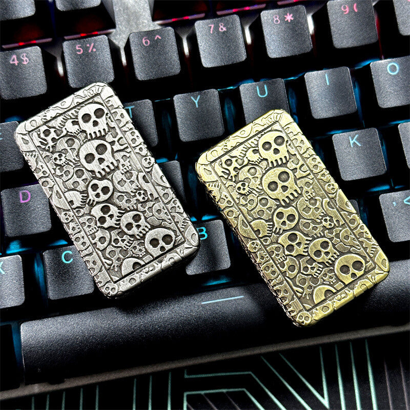 EDC Fidget Toys Metal Skull Fidget Slider Adult Fidget Blocks ADHD Tool 07FC0E-D4 - KOEEK