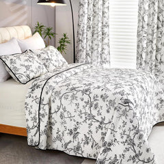 Cotton Queen Size Black Bird Bedding Set Printed Lightweight Duvet Cover 07FC0E-D4 - KOEEK