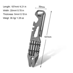 Titanium Crowbar Pry Bar Wrench Spanner Bottle Opener clip Quality EDC Tool 07FC0E-D4 - KOEEK