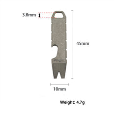 EDC Mini Titanium Alloy Keychain Multi Tool Pocket Pry Bar Crowbar Opener Cutter 07FC0E-D4 - KOEEK