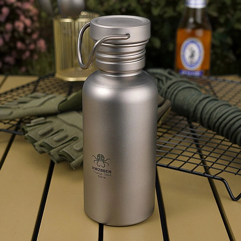EDCPure Titanium Water Coffee Tea Bottles Flasks Portable Outdoor Camping Travel 07FC0E-D4 - KOEEK