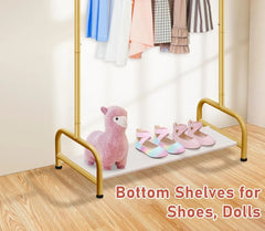 Baby Clothing Rack, Small Kids Clothes Rack with Bottom Storage Shelf 07FC0E-D4 - KOEEK