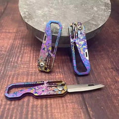 Titanium Mini Knife Small Pocket Key Chain Pendants Folding EDC Knife Gift 07FC0E-D4 - KOEEK