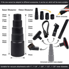 11-piece universal vacuum cleaner accessory set, includes 1-1/4 inch 07FC0E-D4 - KOEEK