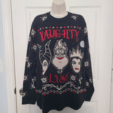 Disney Christmas Sweater Villains Naughty Black Crewneck Malificent L Lights DISNEY - KOEEK
