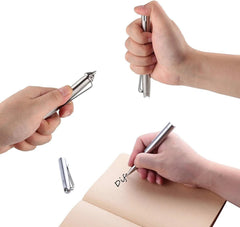 Stainless Steel Writing Pen 3 heads Heavy Duty EDC Ballpoint Pen Survival Tools 07FC0E-D4 - KOEEK