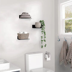 9-inch acrylic floating shelf, no drilling required, adhesive wall shelf 07FC0E-D4 - KOEEK