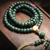 7*9mm Natural Green Bodhi 108 Buddha Prayer Beads Bracelet Amulet Necklace 07FC0E-D4 - KOEEK