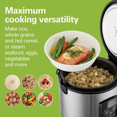 Digital Programmable Rice Cooker and Food Steamer, Stainless Steel 07FC0E-D4 - KOEEK