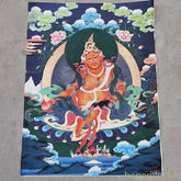 36" King of Treasures Brocade Tibetn Tangka Embroidery Hanging Painting Ornament 07FC0E-D4 - KOEEK