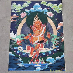 36" King of Treasures Brocade Tibetn Tangka Embroidery Hanging Painting Ornament 07FC0E-D4 - KOEEK