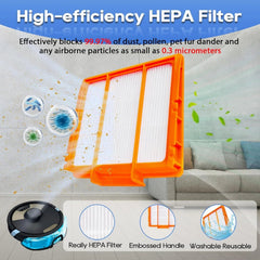 8 replacement mop pads, spare parts and accessories for vacuum cleaner models 07FC0E-D4 - KOEEK