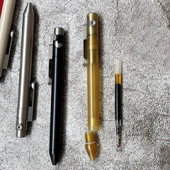 EDC Titanium Alloy + POM / PEEK / PEI Pocket Pen Ballpoint Signature Gel Pen 07FC0E-D4 - KOEEK