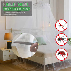 Mosquito Net Bed Canopy for Girls,King Canopy Bed Curtains Queen Size Ceiling 07FC0E-D4 - KOEEK