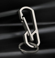 EDC Titanium Alloy Mechanical Keychain Carabiner Belt Clip Storage Keyrings Tool 07FC0E-D4 - KOEEK