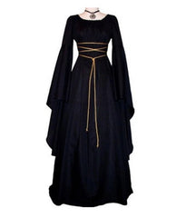Women Girls Vintage Medieval Long Dress Renaissance Gothic Gown Cosplay Costume 07FC0E-D4 - KOEEK