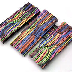 2 PCS Rainbow G10 Composite Knife Handle Scales Blanks Damascus Pattern DIY EDC 07FC0E-D4 - KOEEK