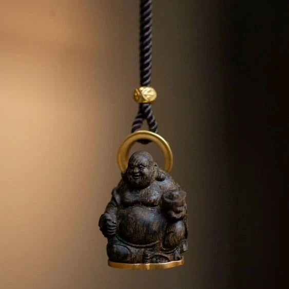 Copper Alloy Mini Buddha Amulet Pendant Necklace Chinese Style Vintage 07FC0E-D4 - KOEEK