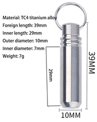EDC Titanium Alloy Outdoor Travel Survival Waterproof Container Pill Storage Box 07FC0E-D4 - KOEEK