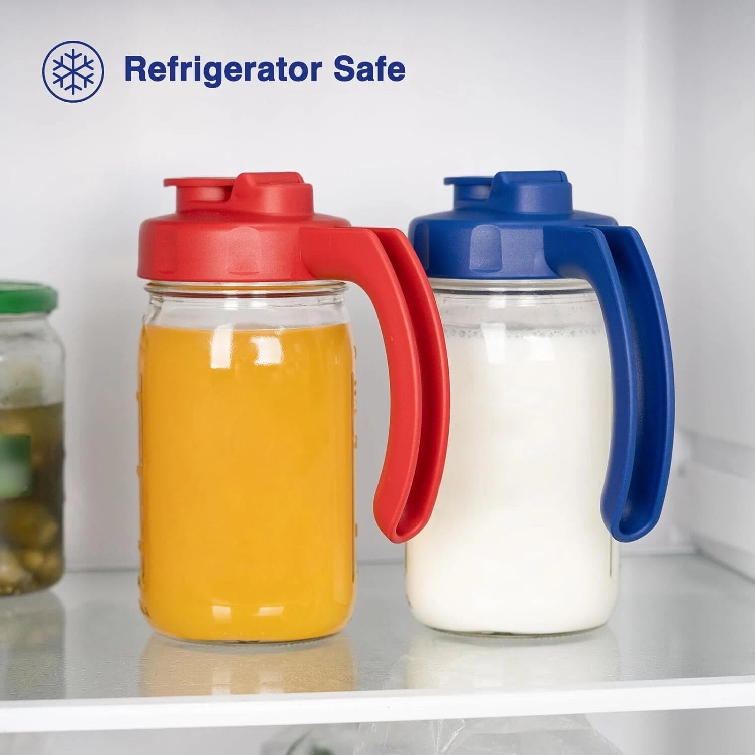 2 Pack Wide Mouth Mason Jar Lids with Handle, Airtight & Leak-proof Seal, 07FC0E-D4 - KOEEK