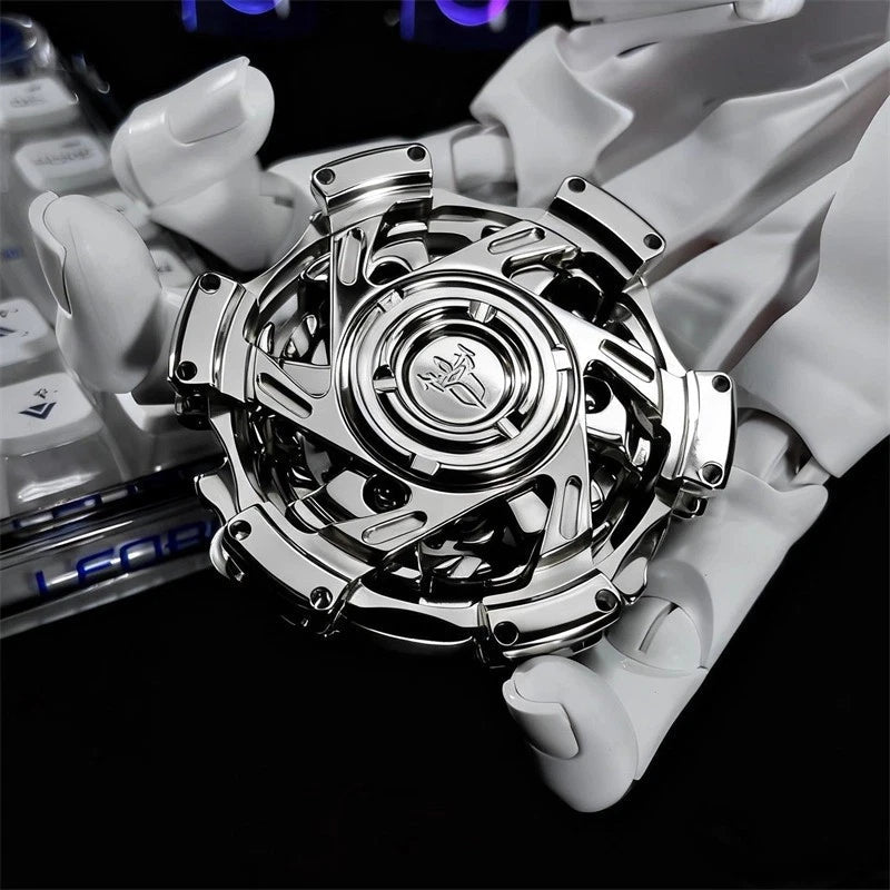 Novelty Stainless Steel EDC Hand Spinner Fun Fidget Spinner Fidget Toys Gift 07FC0E-D4 - KOEEK