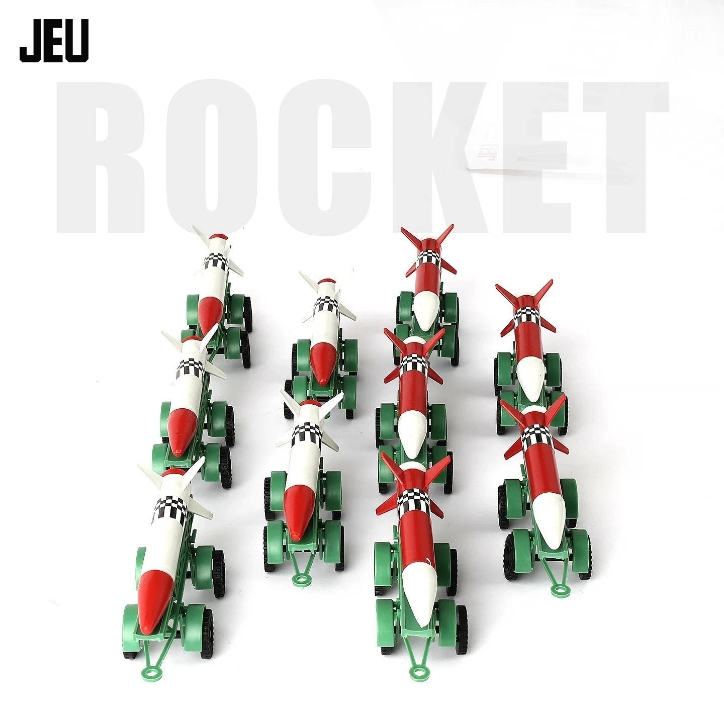 JEU 10Pcs Military Missile Rocket Transport Truck Set, Diecast Toy Gift for Boy JEU - KOEEK