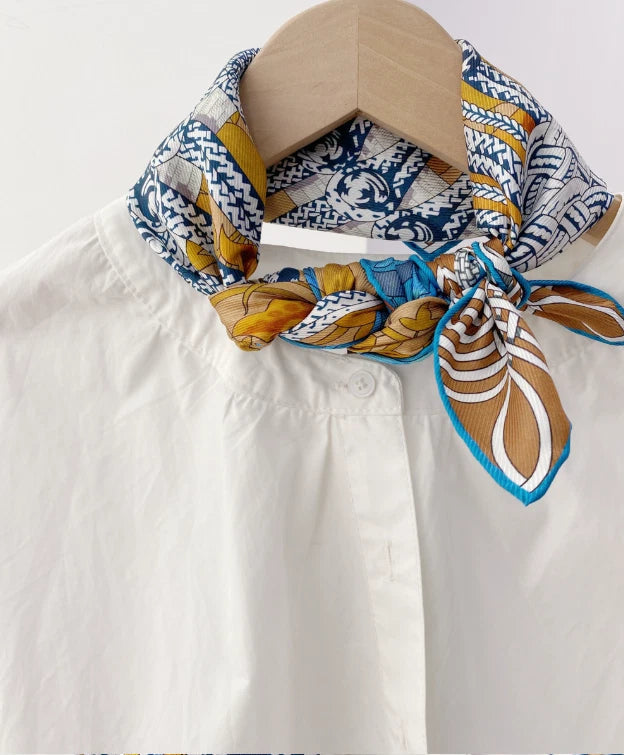 26" Square Scarf Women Neckerchief Wrap Happy knot Print Mulberry Silk 07FC0E-D4 - KOEEK