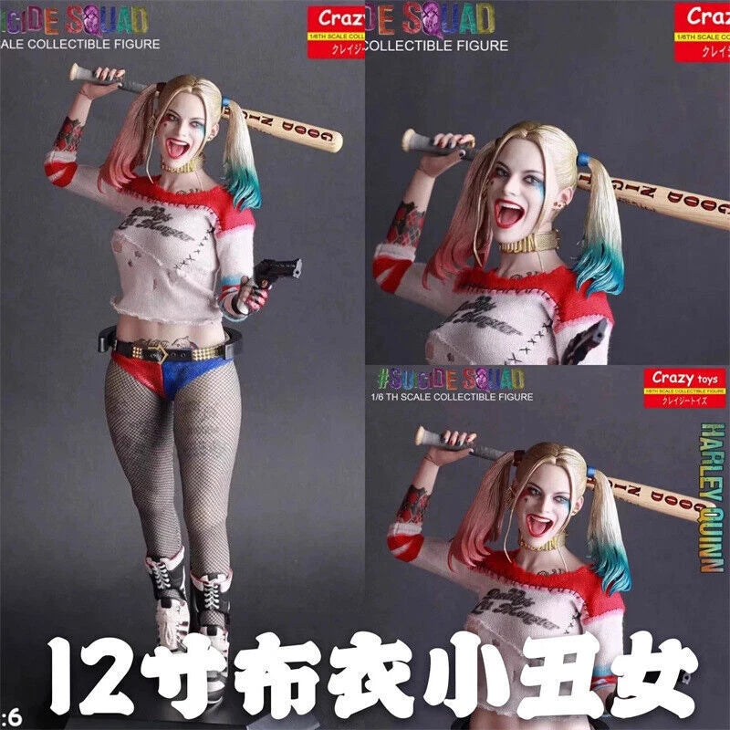 US NOW ! 1/6 Suicide Squad Harley Quinn Figure Scale Real Clothes PVC Statues 07FC0E-D4 - KOEEK