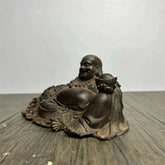 12cm Vietnamese Agarwood Carved Maitreya Buddha Figurine Home Decor Gift 07FC0E-D4 - KOEEK