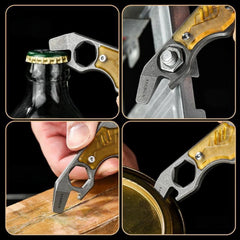Titanium Alloy EDC Pry Bar Multi Tool Bottle Opener Wrench Outdoor Camping Tool 07FC0E-D4 - KOEEK