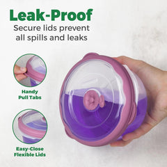 3.1 Cup Plastic Bowls Food Storage Container With Lid For Leftovers, Meal Prep 07FC0E-D4 - KOEEK