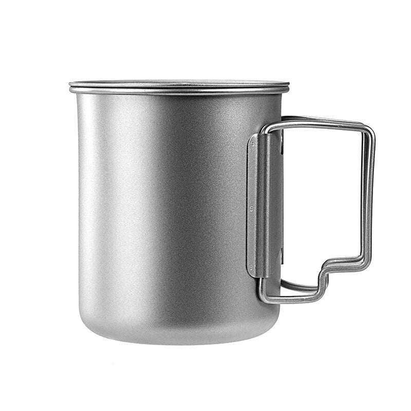 450ml Titanium Water Cup Ultralight Folding Handles Outdoor CampingCoffeeMug EDC 07FC0E-D4 - KOEEK