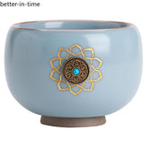 120ml Ceramic Ru Kiln Tea Drinking Cup Crackle Glaze Master Cup Kung Fu Tea Set 07FC0E-D4 - KOEEK